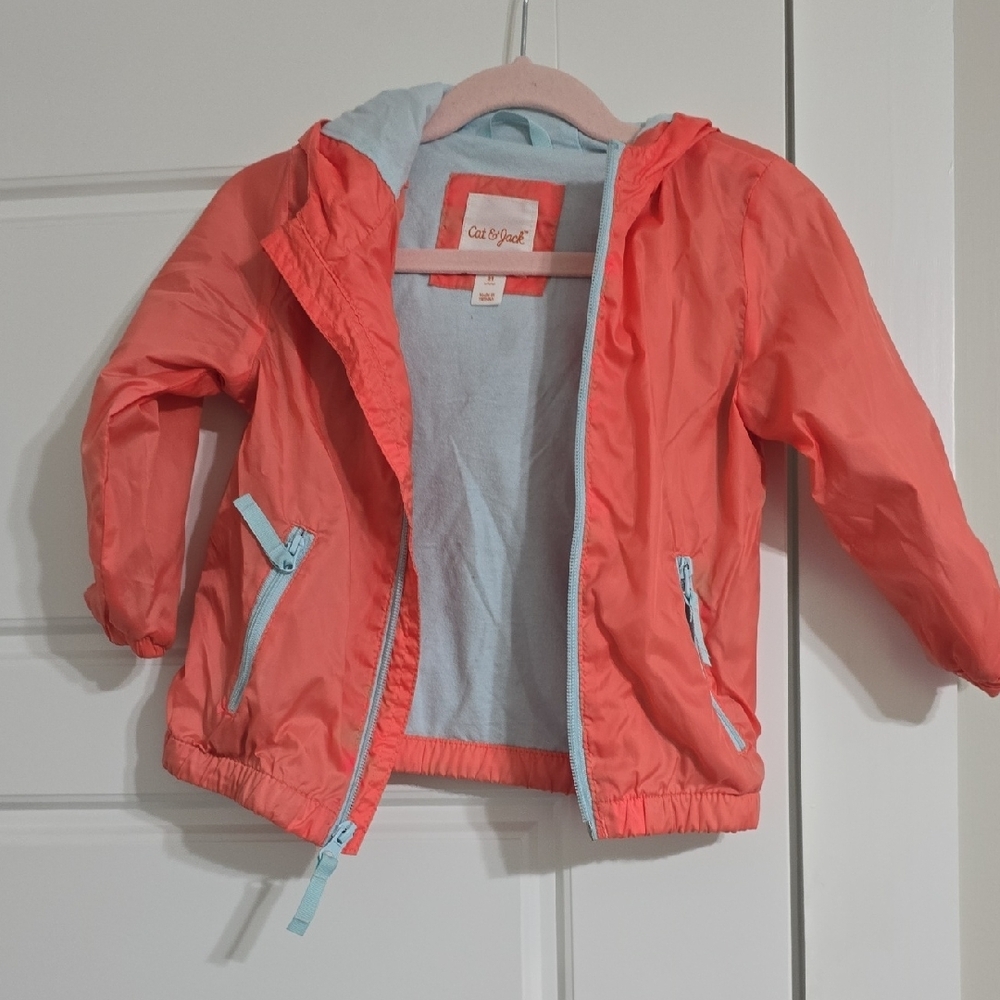 Coral and Light Blue Kids Windbreaker